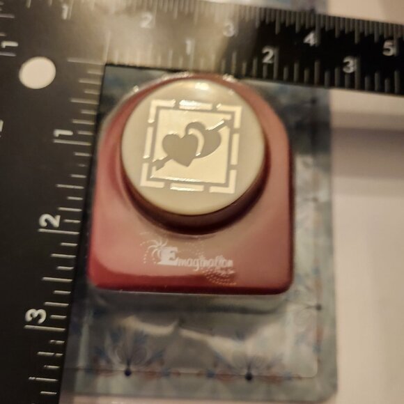 Double Heart With Arrow Jumbo Hole Punch Emagination paper Scrapbook Craft Shape - Picture 4 of 7